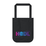 HODL - Organic Canvas Tote Bag with colour gradient chart graphic