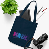 HODL - Organic Canvas Tote Bag with colour gradient chart graphic