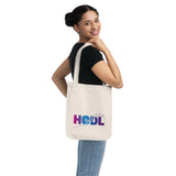 HODL - Organic Canvas Tote Bag with colour gradient chart graphic