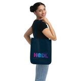 HODL - Organic Canvas Tote Bag with colour gradient chart graphic