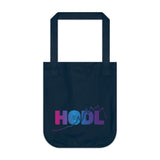 HODL - Organic Canvas Tote Bag with colour gradient chart graphic
