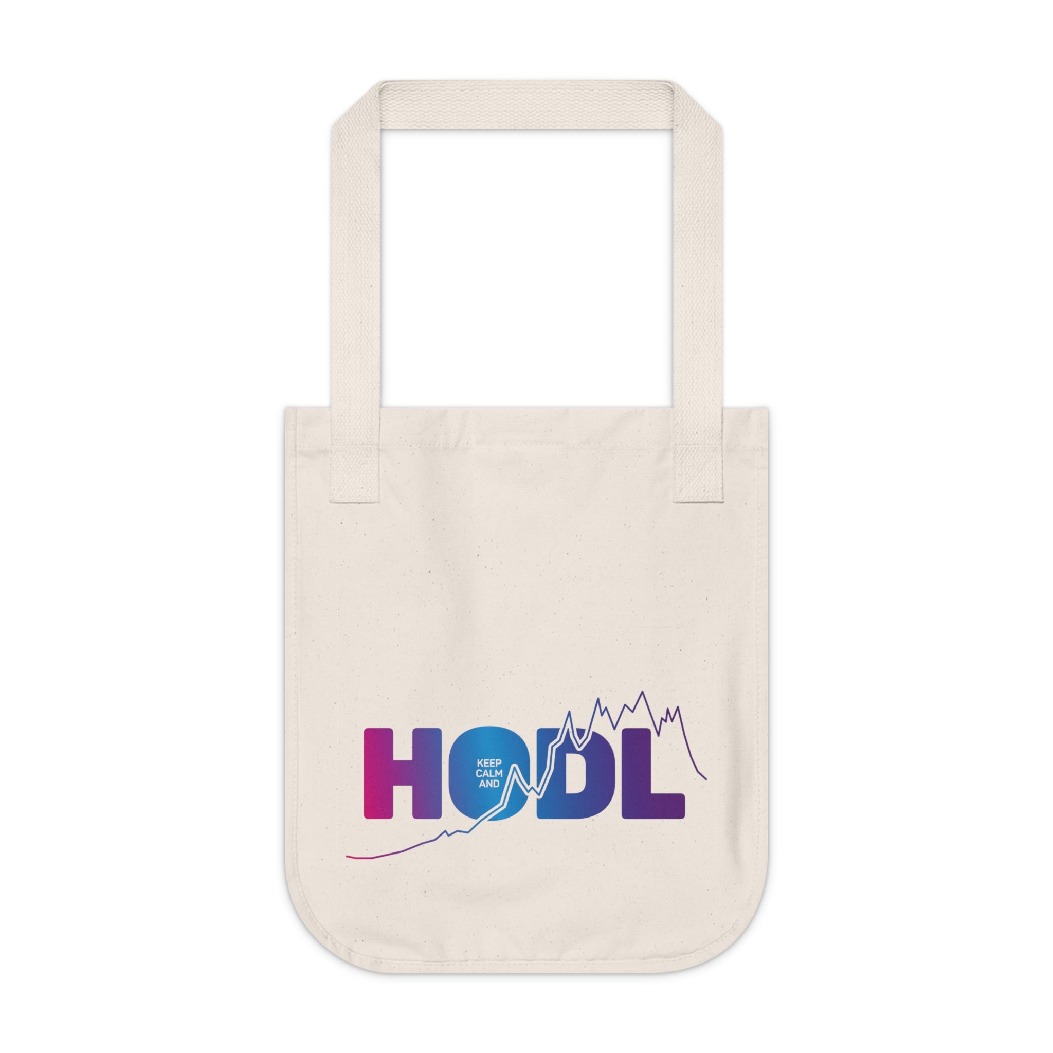 HODL - Organic Canvas Tote Bag with colour gradient chart graphic